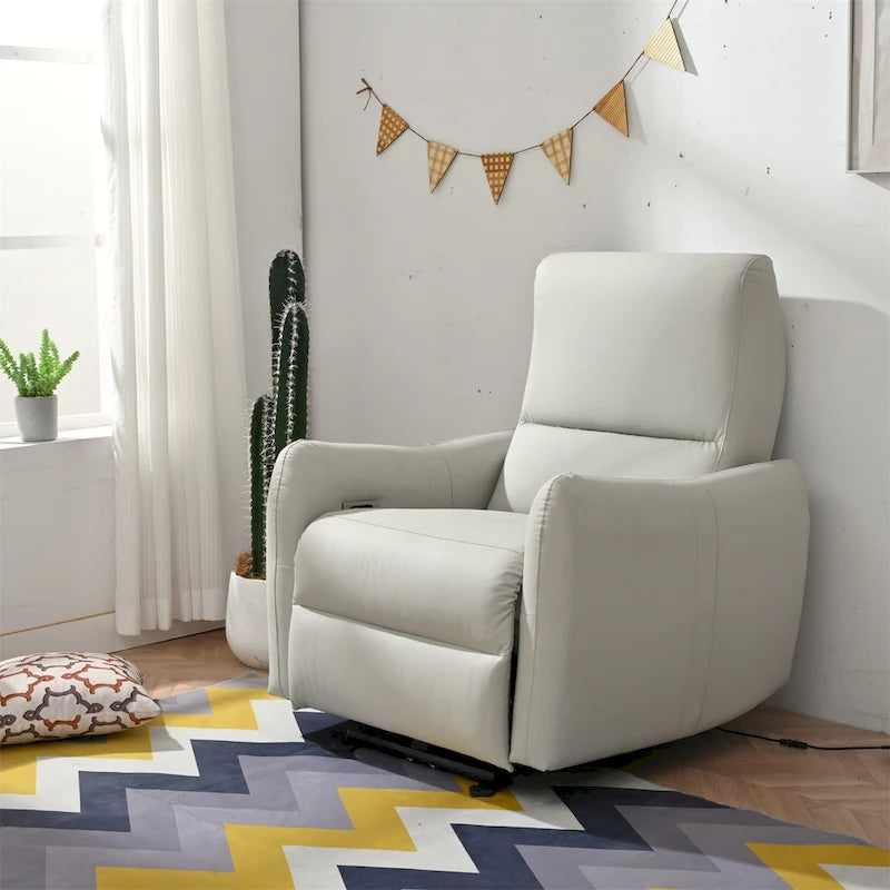 Power Recliner with USB Port, Space-Saving Wall Hugger Recliner