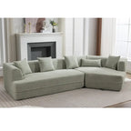 Divano componibile bouclé con funzione letto e libera combinazione