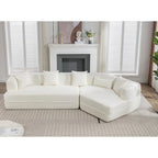 Boucle Modular Sleeper Sectional Sofa with Free Combination