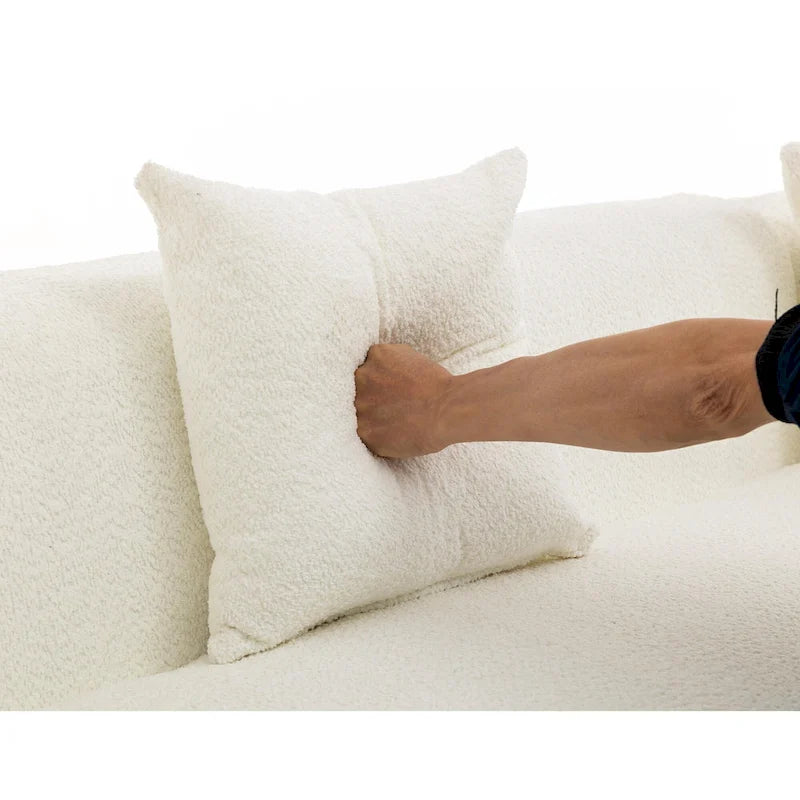 Divano componibile bouclé con funzione letto e libera combinazione