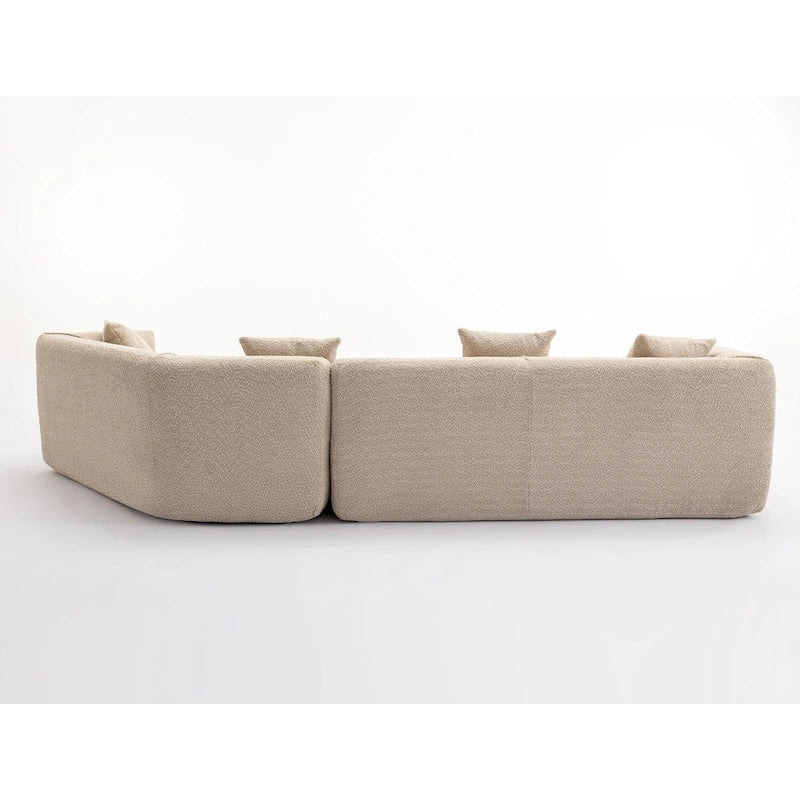 Divano componibile bouclé con funzione letto e libera combinazione