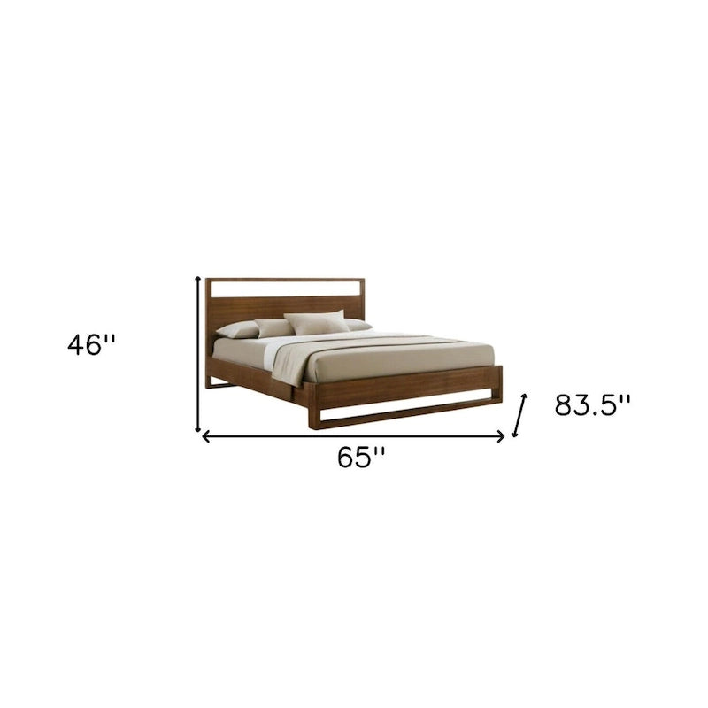 Struttura letto matrimoniale Queen in legno marrone
