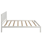 Letto a piattaforma in legno Twin Size con testiera classica, struttura letto imbottita per camera da letto, nessuna molla necessaria, facile montaggio