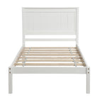 Letto a piattaforma in legno Twin Size con testiera classica, struttura letto imbottita per camera da letto, nessuna molla necessaria, facile montaggio