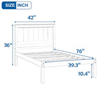 Letto a piattaforma in legno Twin Size con testiera classica, struttura letto imbottita per camera da letto, nessuna molla necessaria, facile montaggio