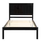 Letto a piattaforma in legno Twin Size con testiera classica, struttura letto imbottita per camera da letto, nessuna molla necessaria, facile montaggio