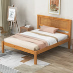 Letto a piattaforma in legno Twin Size con testiera classica, struttura letto imbottita per camera da letto, nessuna molla necessaria, facile montaggio