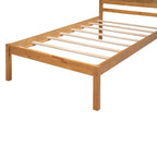 Letto a piattaforma in legno Twin Size con testiera classica, struttura letto imbottita per camera da letto, nessuna molla necessaria, facile montaggio