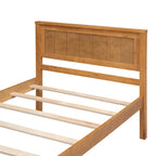 Letto a piattaforma in legno Twin Size con testiera classica, struttura letto imbottita per camera da letto, nessuna molla necessaria, facile montaggio