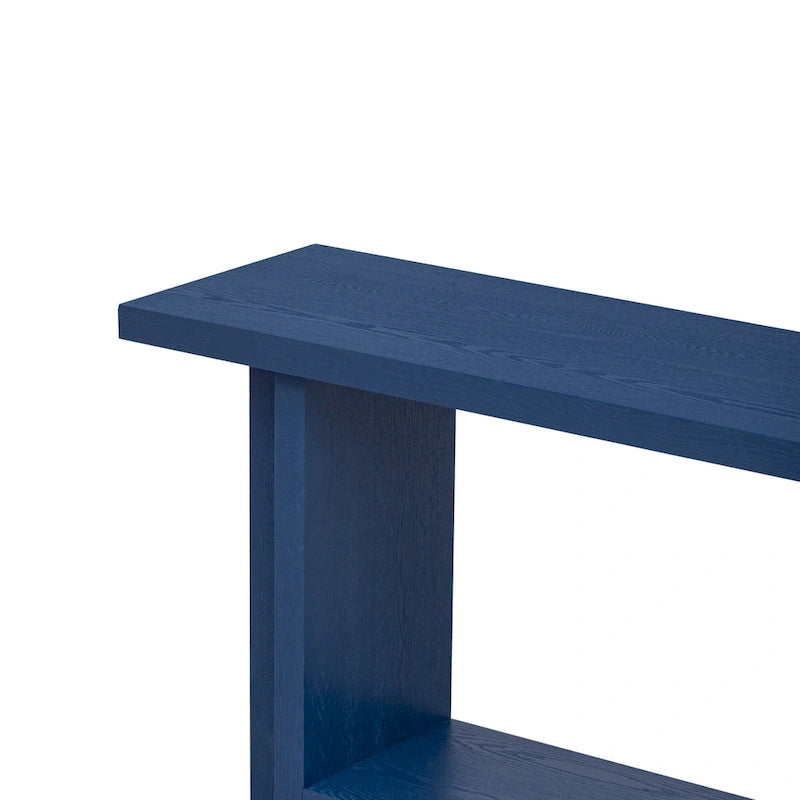 Consolle d'Ispirazione Vintage, Impiallacciatura in Legno di Frassino con Gambe a T per Studio, Ingresso, Corridoio, Soggiorno