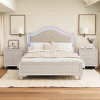 Letto a piattaforma imbottito Queen con luci a LED e illuminazione regolabile