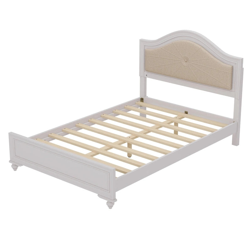 Letto a piattaforma imbottito Queen con luci a LED e illuminazione regolabile