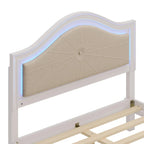Letto a piattaforma imbottito Queen con luci a LED e illuminazione regolabile
