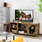 Mobile Porta TV, Centro Intrattenimento per TV fino a 65 pollici con Acciaio - 147 x 39 x 61 cm