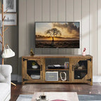 Mobile Porta TV, Centro Intrattenimento per TV fino a 65 pollici con Acciaio - 147 x 39 x 61 cm