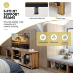 Mobile Porta TV, Centro Intrattenimento per TV fino a 65 pollici con Acciaio - 147 x 39 x 61 cm