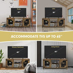 Mobile Porta TV, Centro Intrattenimento per TV fino a 65 pollici con Acciaio - 147 x 39 x 61 cm