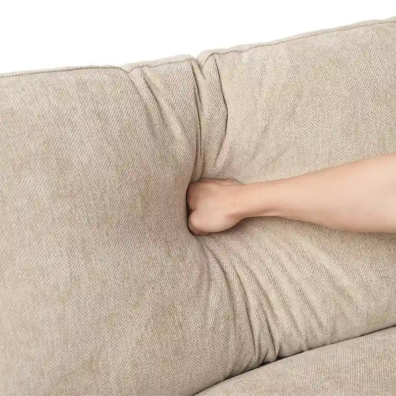 Divano modulare oversize con cuscini, divani in tessuto misto lino con seduta profonda minimalista per soggiorno, kaki