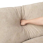 Divano modulare oversize con cuscini, divani in tessuto misto lino con seduta profonda minimalista per soggiorno, kaki