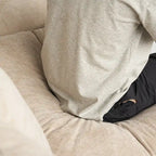 Divano modulare oversize con cuscini, divani in tessuto misto lino con seduta profonda minimalista per soggiorno, kaki