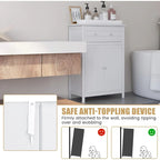 Mobiletto da bagno a colonna con cassetti grandi e ripiani regolabili
