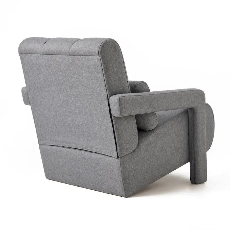 Poltrona d'accento moderna grigio scuro 27.5, imbottita, con cuscino e schiuma ad alta densità per soggiorno