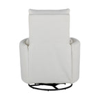 Poltrona reclinabile girevole a dondolo imbottita beige con reclinazione manuale, girevole a 360° e due cuscini rimovibili