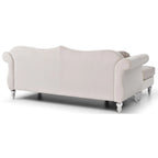 Divano componibile Hollywood 81 in. in velluto Chesterfield con 2 cuscini decorativi - 81L x 35P x 34A
