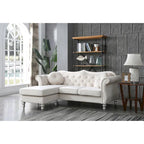 Divano componibile Hollywood 81 in. in velluto Chesterfield con 2 cuscini decorativi - 81L x 35P x 34A