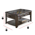 Tavolino da caffè calcio balilla Darlington in legno di noce scuro/vetro