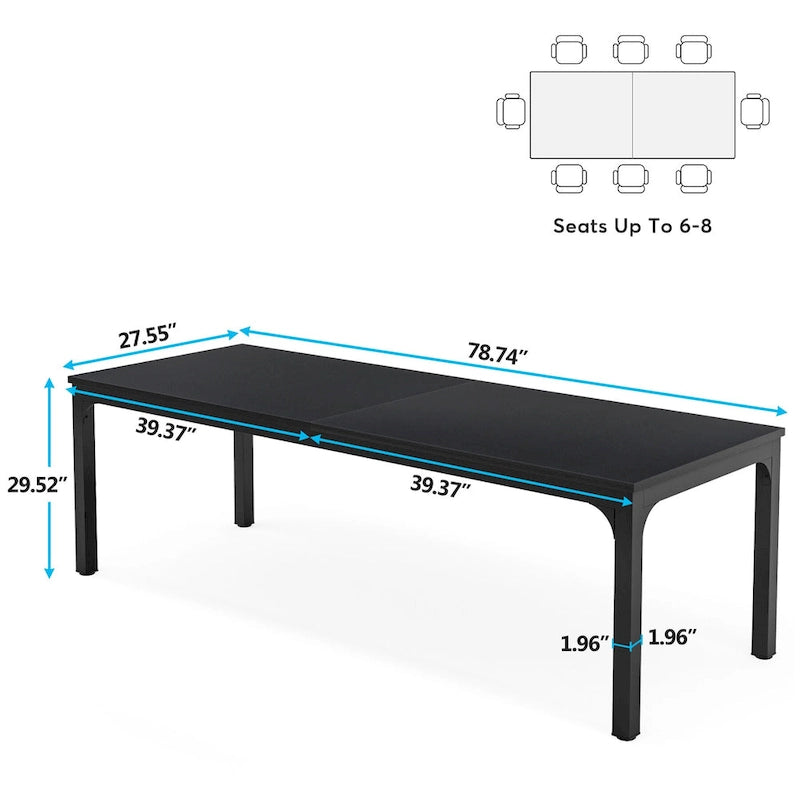Scrivania extra lunga per computer da 200 cm, scrivania per due persone, scrivania grande