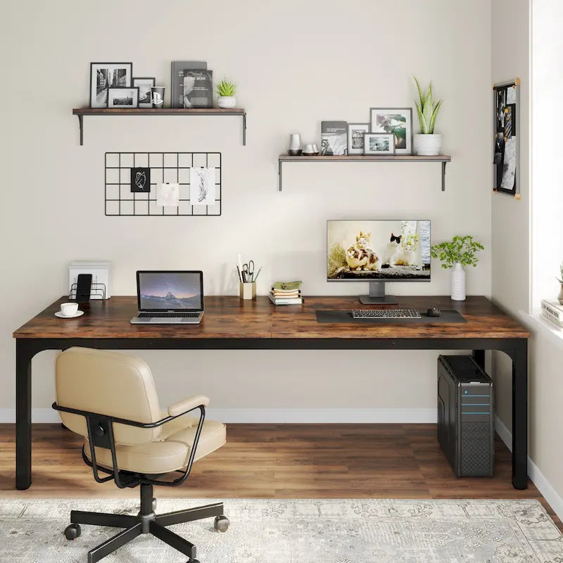 Scrivania extra lunga per computer da 200 cm, scrivania per due persone, scrivania grande