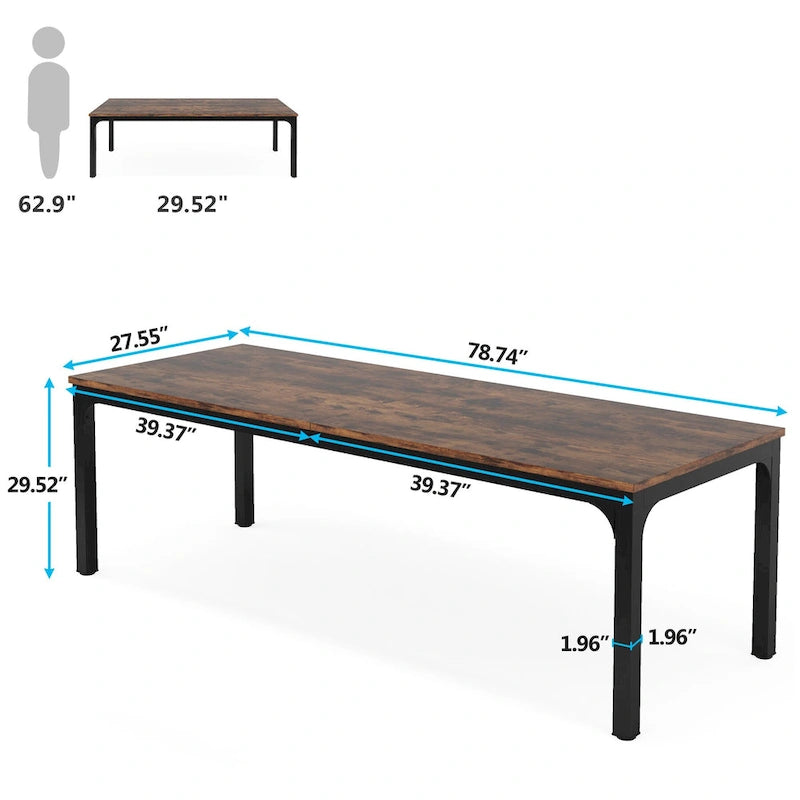 Scrivania extra lunga per computer da 200 cm, scrivania per due persone, scrivania grande