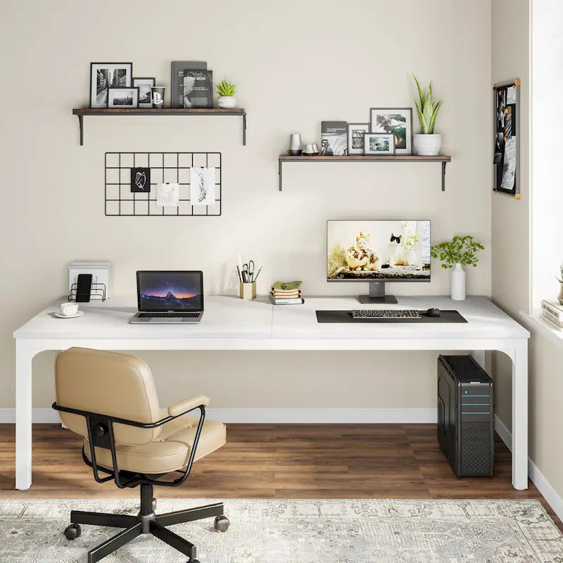 Scrivania extra lunga per computer da 200 cm, scrivania per due persone, scrivania grande