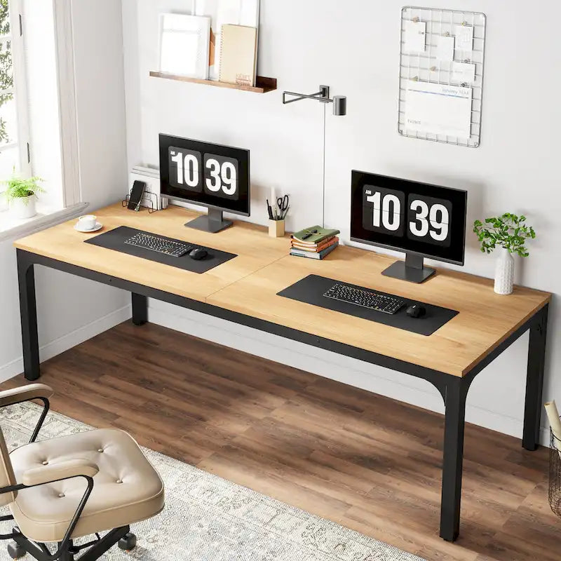 Scrivania extra lunga per computer da 200 cm, scrivania per due persone, scrivania grande