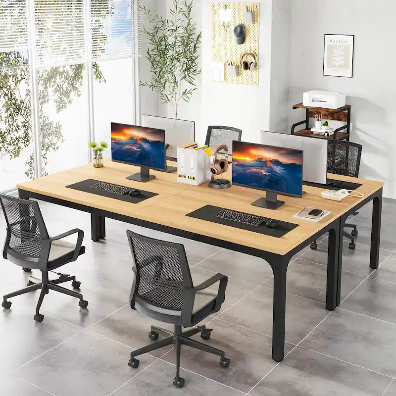 Scrivania extra lunga per computer da 200 cm, scrivania per due persone, scrivania grande