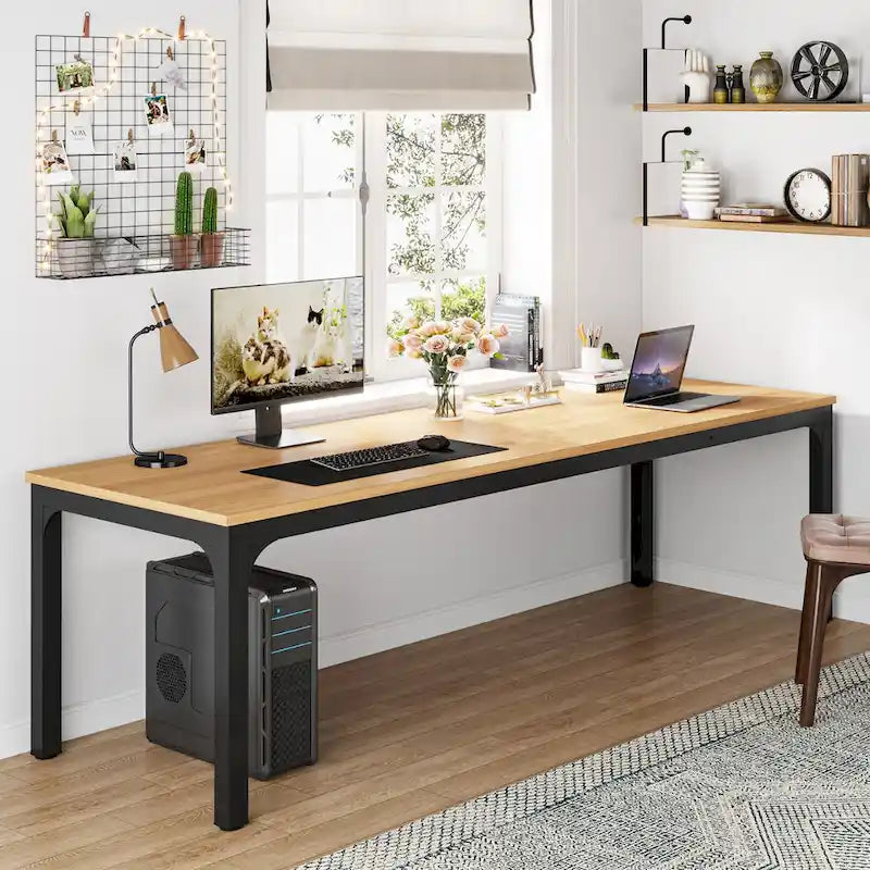Scrivania extra lunga per computer da 200 cm, scrivania per due persone, scrivania grande