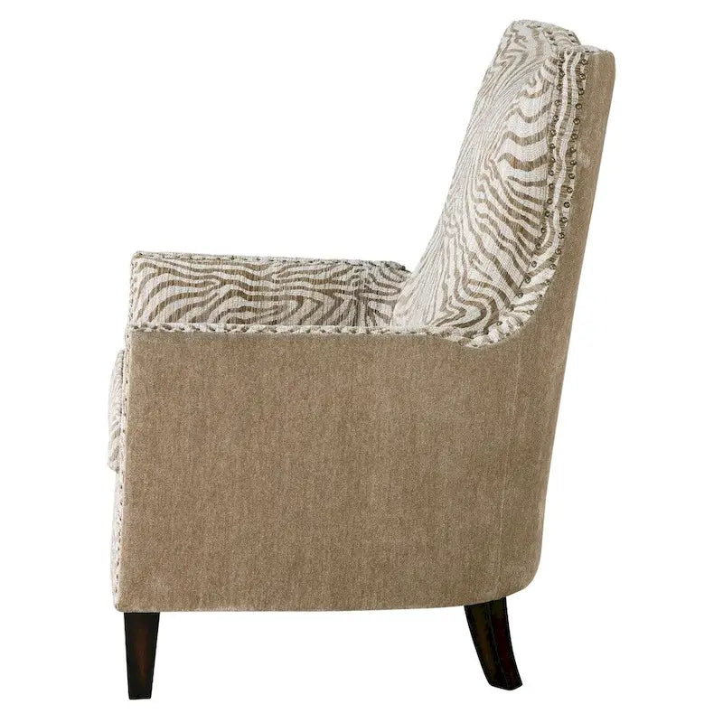 Poltrona con motivo animalier Kiango Airy Neutrals
