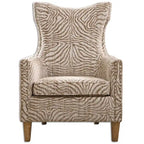 Poltrona con motivo animalier Kiango Airy Neutrals