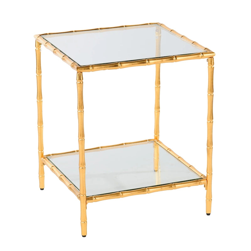 Tavolino con piano in vetro Overton