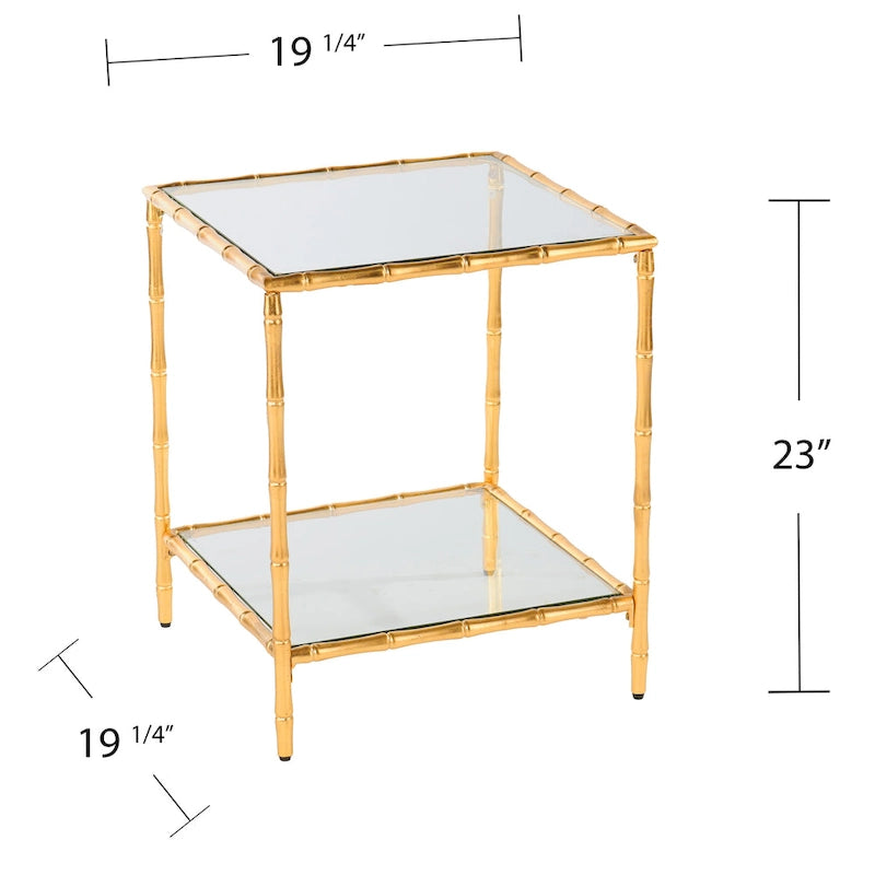 Tavolino con piano in vetro Overton