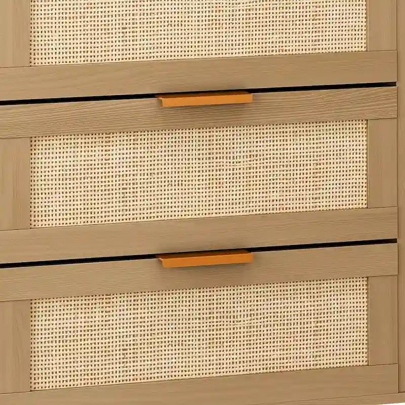 Cassettiera in Rattan con 6 Cassetti, Perfetta per Camera da Letto e Soggiorno