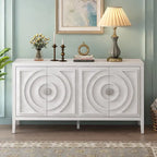 Credenza retrò con ante a scanalature circolari - N/A