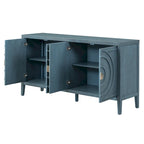 Credenza retrò con ante a scanalature circolari - N/A