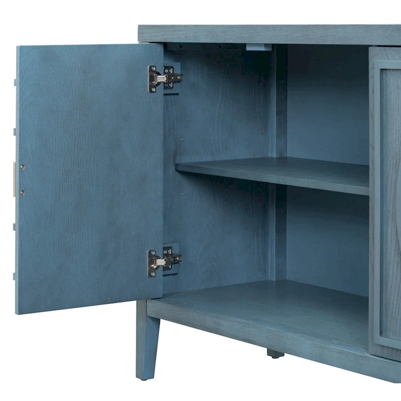 Credenza retrò con ante a scanalature circolari - N/A
