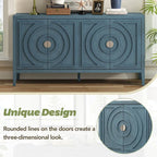 Credenza retrò con ante a scanalature circolari - N/A