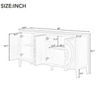 Credenza retrò con ante a scanalature circolari - N/A