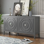 Credenza retrò con ante a scanalature circolari - N/A