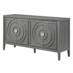 Credenza retrò con ante a scanalature circolari - N/A