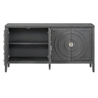 Credenza retrò con ante a scanalature circolari - N/A